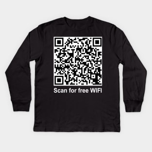 Free WIFI that will never give you up!! Kids Long Sleeve T-Shirt